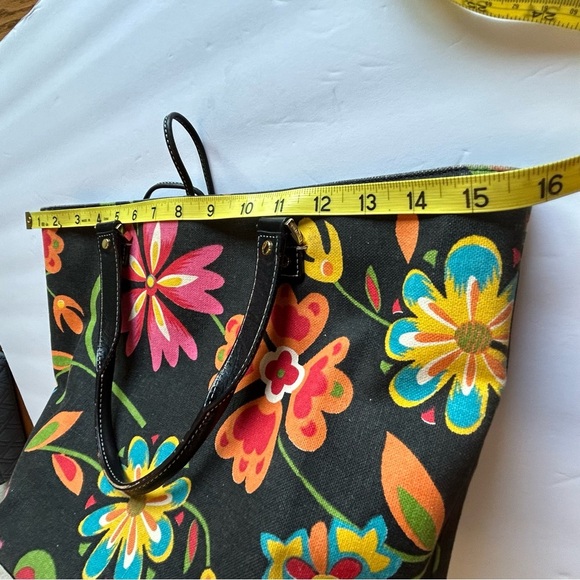 Kate Spade Multicolor Floral Canvas Satchel with Tie Closure - Picture 12 of 16